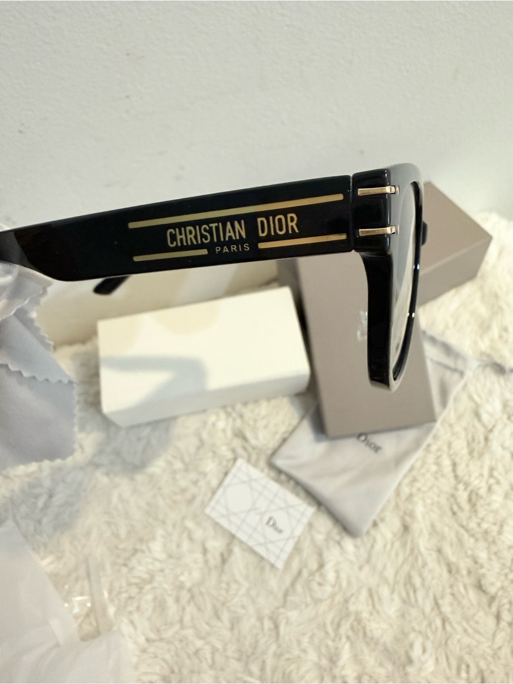 Christian Dior Black Square Sunglasses with Dark Gold Lenses - Picture 4 of 12